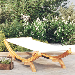 Galleria Design Outdoor Lounge Bed 100x188.5x44 cm Solid Bent Wood Cream