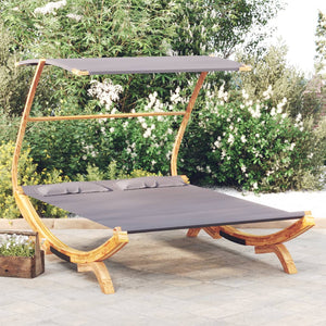 Galleria Design Outdoor Lounge Bed with Canopy 165x203x138 cm Solid Bent Wood Anthracite