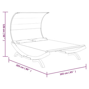 Galleria Design Outdoor Lounge Bed with Canopy 165x203x126cm Solid Bent Wood Anthracite