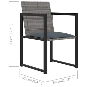 Galleria Design 5 Piece Outdoor Dining Set with Cushions Poly Rattan Grey