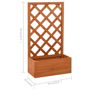 Galleria Design Garden Trellis Planter Grey 50x25x90 cm Solid Firwood