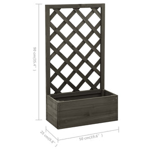 Galleria Design Garden Trellis Planter Grey 50x25x90 cm Solid Firwood