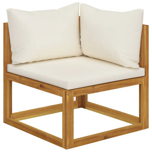 Galleria Design 4-Seater Garden Sofa with Cushion Cream Solid Acacia Wood