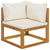 Galleria Design 9 Piece Garden Lounge Set with Cushion Cream Solid Acacia Wood