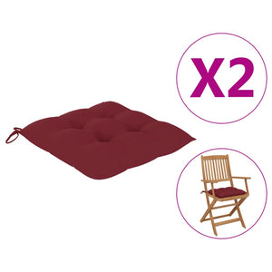 Galleria Design Chair Cushions 2 pcs Wine Red 40x40x7 cm Oxford Fabric