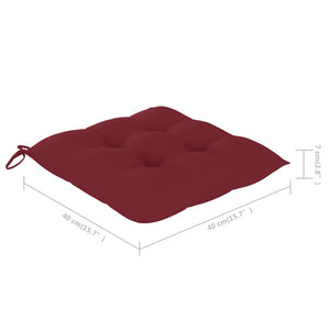 Galleria Design Chair Cushions 2 pcs Wine Red 40x40x7 cm Oxford Fabric