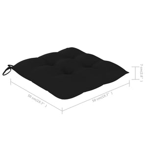 Galleria Design Chair Cushions 2 pcs Black 50x50x7 cm Oxford Fabric