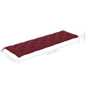 Galleria Design Garden Bench Cushion Wine Red 180x50x7 cm Oxford Fabric