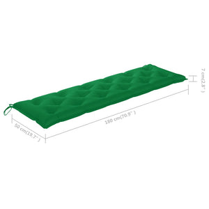 Galleria Design Garden Bench Cushion Green 180x(50+50)x7cm Oxford Fabric