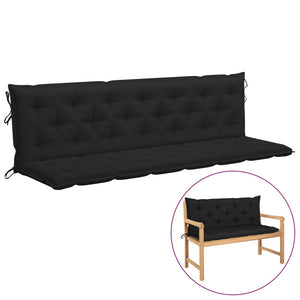 Galleria Design Garden Bench Cushion Black 200x(50+50)x7cm Oxford Fabric