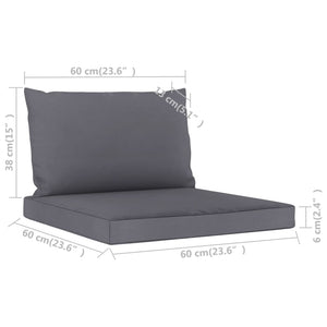 Galleria Design Pallet Cushions 2 pcs Anthracite Oxford Fabric