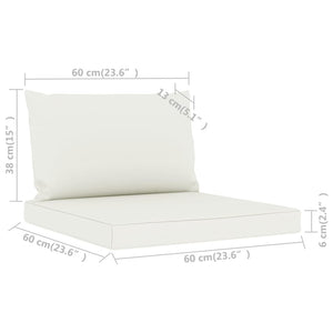 Galleria Design Pallet Cushions 2 pcs Cream White Oxford Fabric