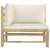 Galleria Design Garden Corner Sofa with Cream White Cushions Bamboo