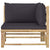 Galleria Design Garden Corner Sofa with Dark Grey Cushions Bamboo