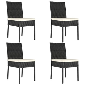 Galleria Design Garden Dining Chairs 4 pcs Poly Rattan Black