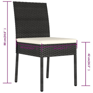 Galleria Design Garden Dining Chairs 4 pcs Poly Rattan Black