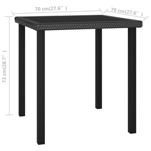 Galleria Design Garden Dining Table Black 70x70x73 cm Poly Rattan