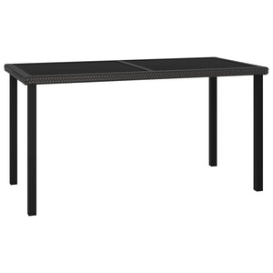 Galleria Design Garden Dining Table Black 140x70x73 cm Poly Rattan