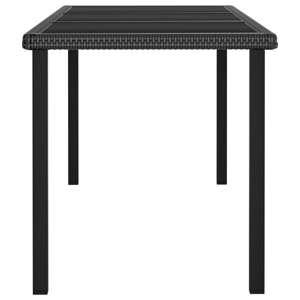 Galleria Design Garden Dining Table Black 180x70x73 cm Poly Rattan