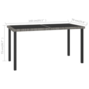 Galleria Design Garden Dining Table Grey 140x70x73 cm Poly Rattan