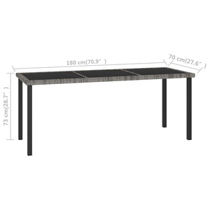 Galleria Design Garden Dining Table Grey 180x70x73 cm Poly Rattan