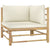 Galleria Design 5 Piece Garden Lounge Set with Cream White Cushions Bamboo