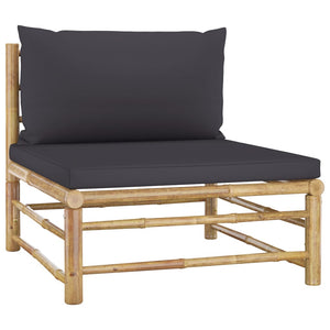 Galleria Design 6 Piece Garden Lounge Set with Dark Grey Cushions Bamboo