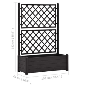 Galleria Design Garden Planter with Trellis 100x43x142 cm PP Anthracite