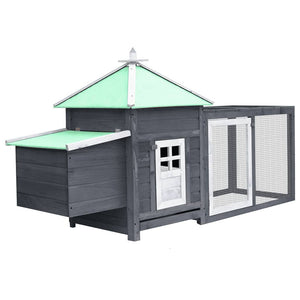 Galleria Design Chicken Coop with Nest Box Grey 190x72x102 cm Solid Firwood