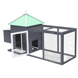 Galleria Design Chicken Coop with Nest Box Grey 190x72x102 cm Solid Firwood