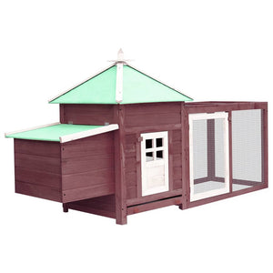 Galleria Design Chicken Coop with Nest Box Mocha 190x72x102 cm Solid Firwood