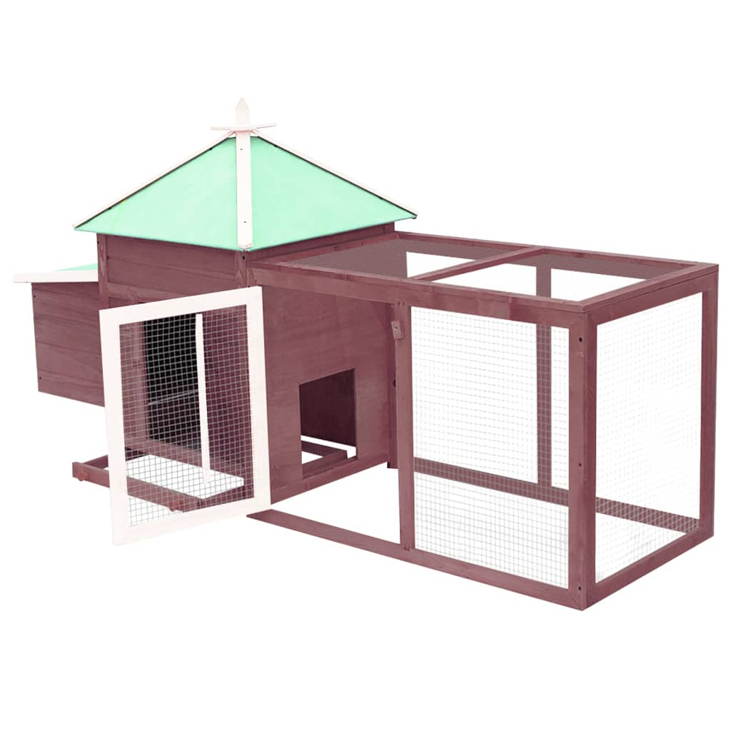 Galleria Design Chicken Coop with Nest Box Mocha 190x72x102 cm Solid Firwood