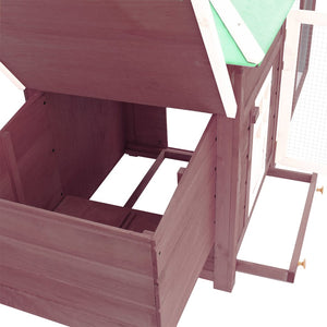 Galleria Design Chicken Coop with Nest Box Mocha 190x72x102 cm Solid Firwood