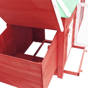 Galleria Design Chicken Coop with Nest Box Red 190x72x102 cm Solid Firwood