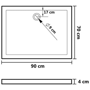 Galleria Design Rectangular ABS Shower Base Tray 70x90 cm