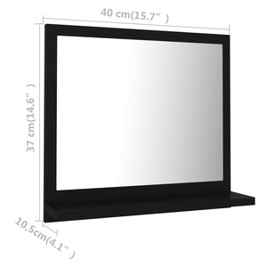 Galleria Design Bathroom Mirror Black 40x10.5x37 cm Engineered Wood