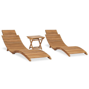 Galleria Design 3 Piece Folding Garden Lounge Set Solid Teak Wood