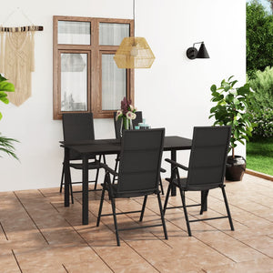 Galleria Design 5 Piece Garden Dining Set Black