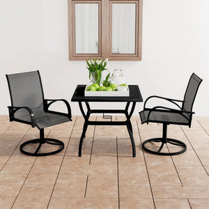 Galleria Design 3 Piece Garden Dining Set Textilene and Steel