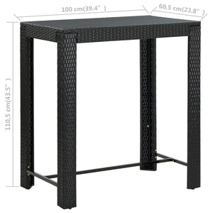 Galleria Design 7 Piece Outdoor Bar Set with Cushions Poly Rattan Black