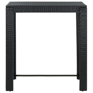 Galleria Design 7 Piece Outdoor Bar Set with Cushions Poly Rattan Black