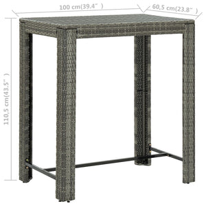 Galleria Design 7 Piece Outdoor Bar Set with Cushions Poly Rattan Black