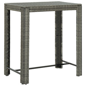 Galleria Design 7 Piece Outdoor Bar Set with Cushions Poly Rattan Black