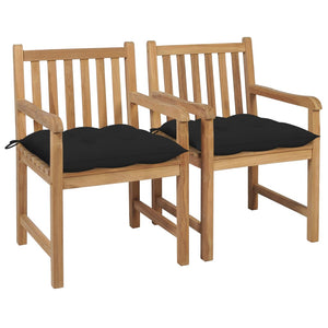 Galleria Design Garden Chairs 2 pcs with Black Cushions Solid Teak Wood