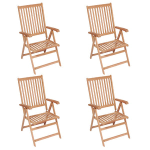 Galleria Design Reclining Garden Chairs 4 pcs Solid Teak Wood