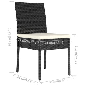 Galleria Design 5 Piece Garden Dining Set Poly Rattan Black