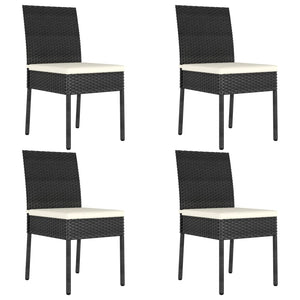 Galleria Design 5 Piece Garden Dining Set Poly Rattan Black