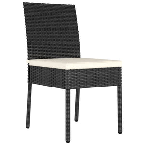 Galleria Design 5 Piece Garden Dining Set Poly Rattan Black