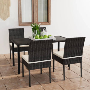 Galleria Design 5 Piece Garden Dining Set Poly Rattan Black