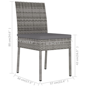 Galleria Design 7 Piece Garden Dining Set Poly Rattan Grey